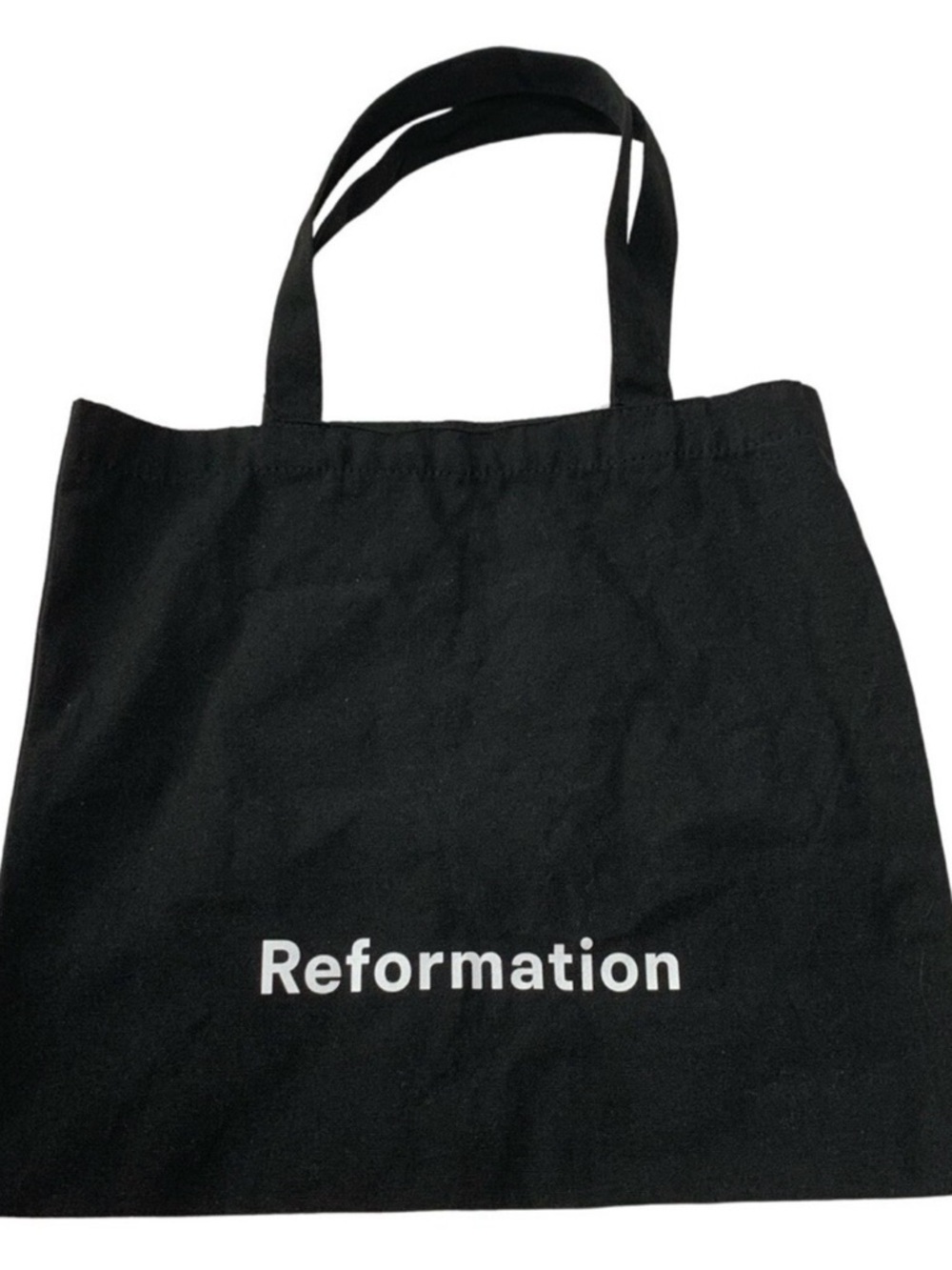 Reformation Black Canvas Tote with White Logo